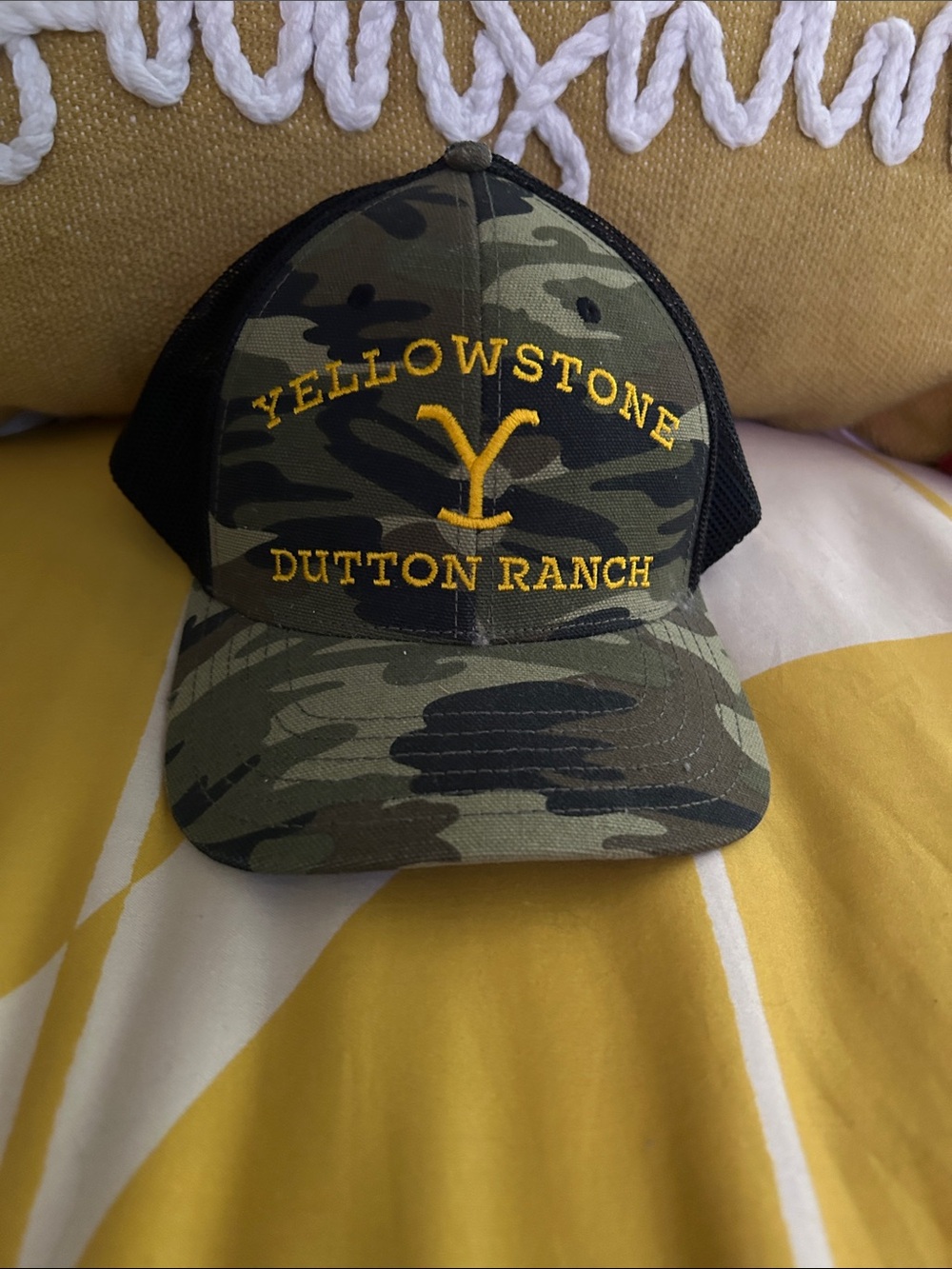 Yellowstone Dutton Ranch Camo Trucker Hat - Green/Black NWOT